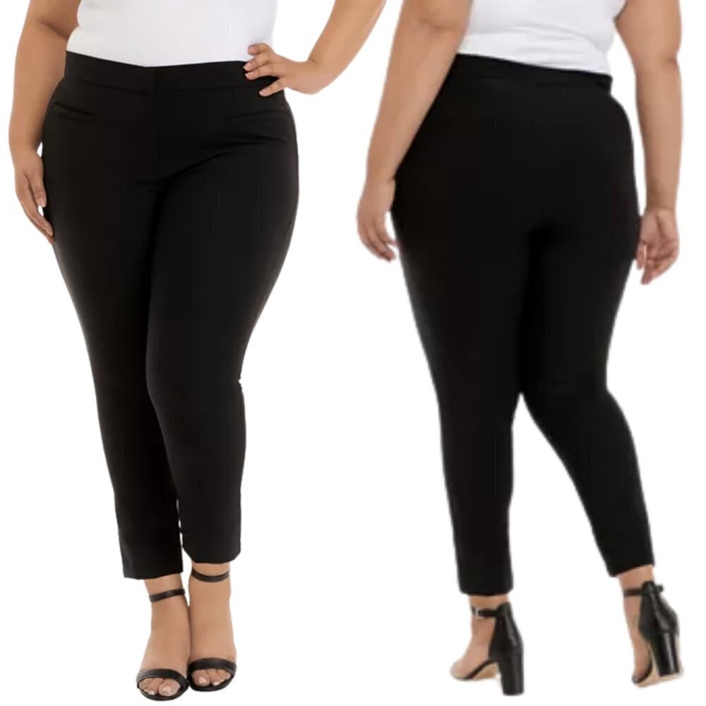 NWT Calvin Klein Tech Compression Straight Cropped Pants in Black Sz. 22W